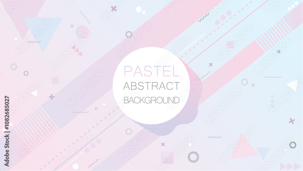 Pastel Abstract Background with Geometric Elements - Pink Pastel Abstract Background with Geometric Elements - Pink