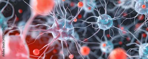 Wallpaper Mural Detailed Illustration of MS Pathophysiology Immune Cell Attack on Myelin and Nerve Disruption in Central Nervous System - High-Precision Visual of Cellular Interactions Torontodigital.ca