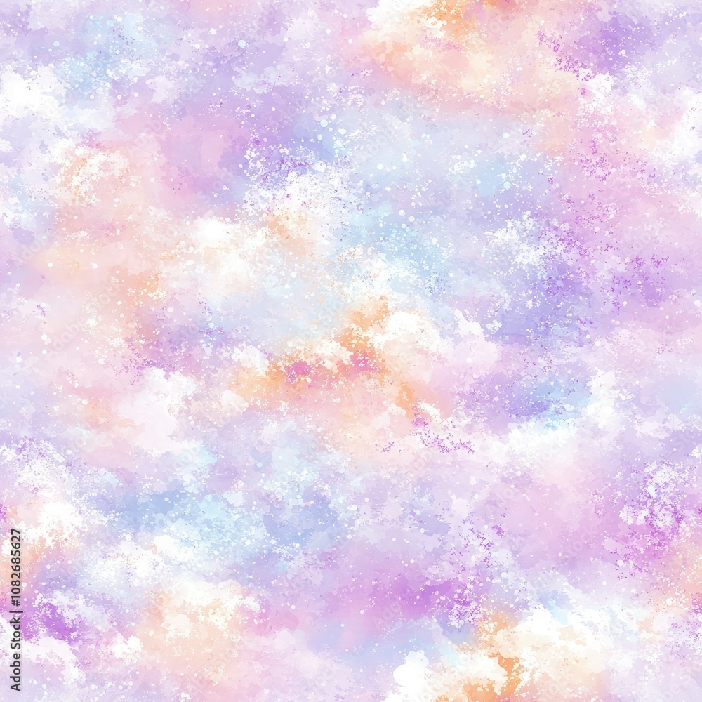 Seamless pastel galaxy background with swirling clouds of pink, purple, and blue, evoking a dreamy and magical atmosphere Seamless pastel galaxy background with swirling clouds of pink, purple, and blue, evoking a dreamy and magical atmosphere
