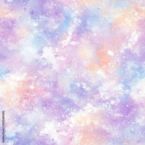 Seamless pastel galaxy background featuring a mesmerizing blend of pink, purple, and blue hues, creating a magical and dreamy atmosphere