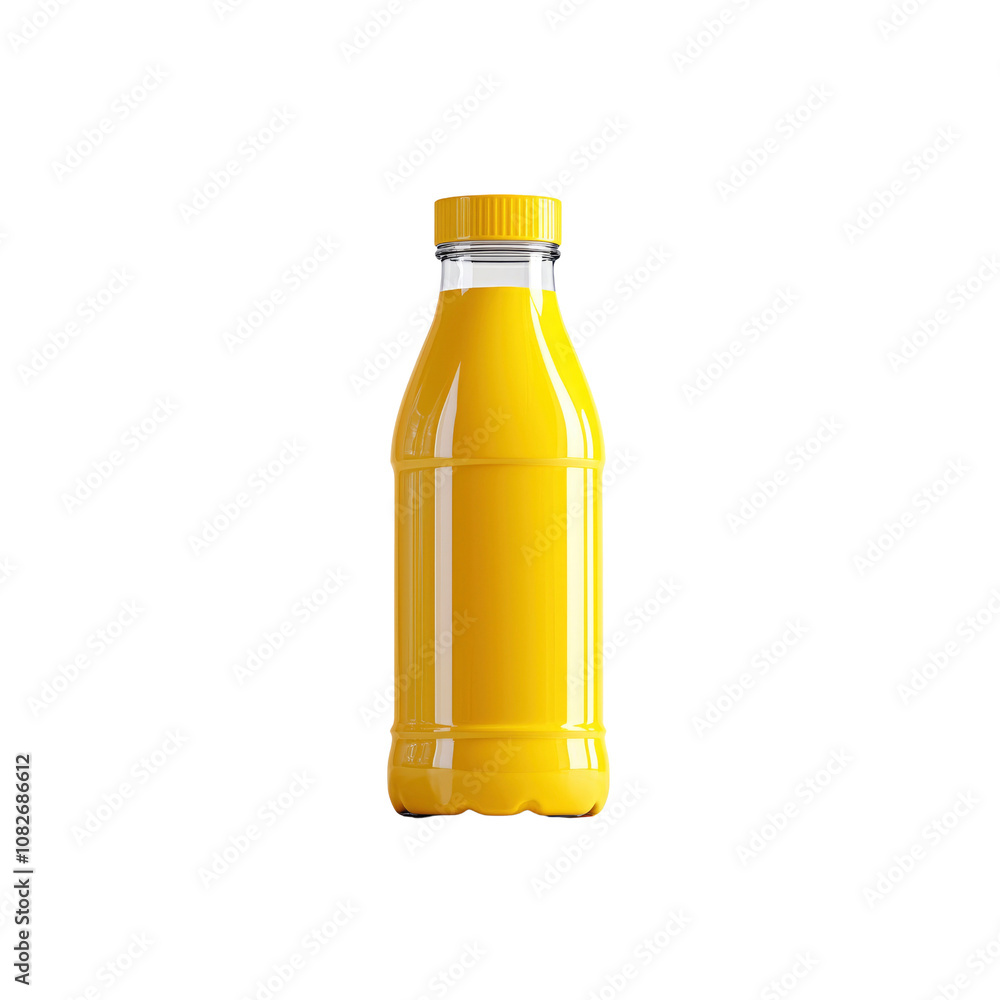 Yellow Juice Bottle Mockup on Black Background Yellow Juice Bottle Mockup on Black Background