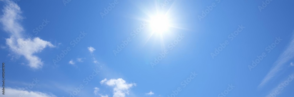 Soft wispy clouds scattered across a bright blue sky, creating a serene and tranquil backdrop, day, texture, blue sky Soft wispy clouds scattered across a bright blue sky, creating a serene and tranquil backdrop, day, texture, blue sky