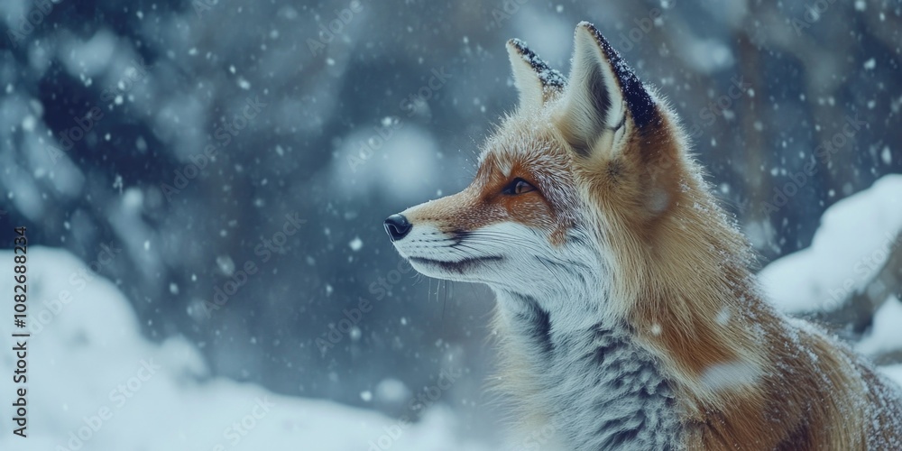 Obraz premium A Winter Wonderland: A Fox in the Snow