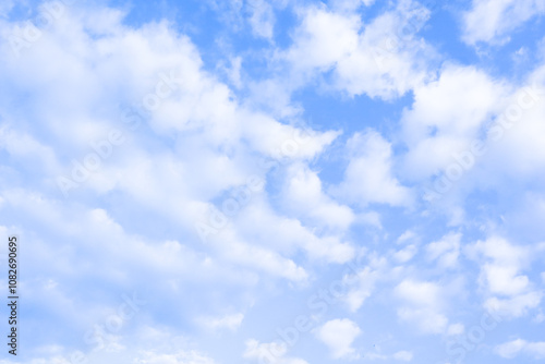 Fluffy cloud with blue sky in morning.