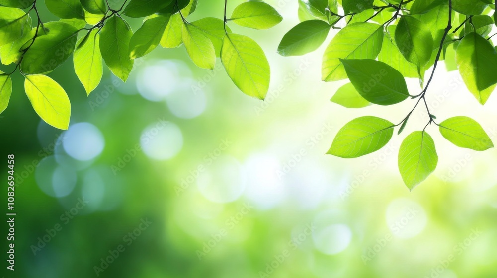 Close-up branch tree green leaves are focus Nature of leaf Close-up branch tree green leaves are focus Nature of leaf