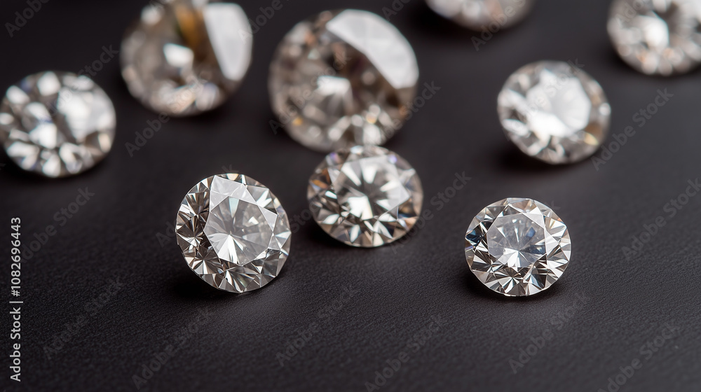 Shiny Diamonds on Black Background Shiny Diamonds on Black Background