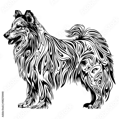 Dog Line Art Silhouette Vector Design for Creative Projects photo