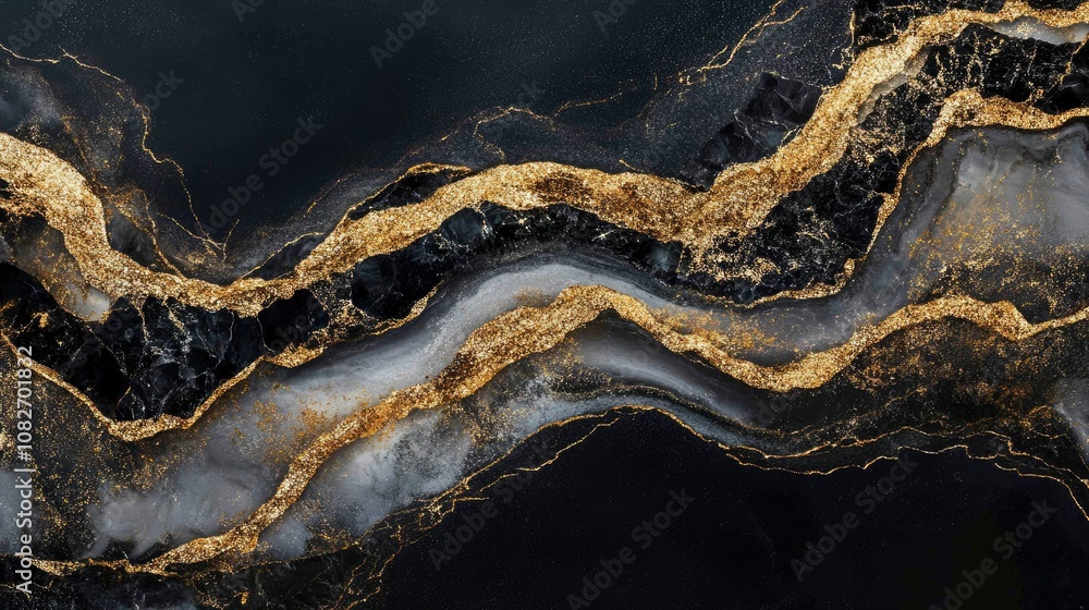 Elegant Abstract Background with Black, White, and Gold Waves Creating a Striking Visual Contrast for Modern Design and Artistic Purposes Elegant Abstract Background with Black, White, and Gold Waves Creating a Striking Visual Contrast for Modern Design and Artistic Purposes