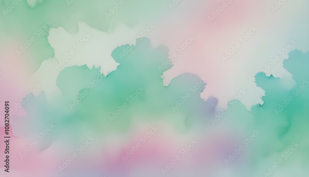 Fototapeta premium fondo que imite un lienzo de acuarela, con colores pastel suaves que se mezclan y difuminan en tonos de rosa, lila, celeste y verde menta