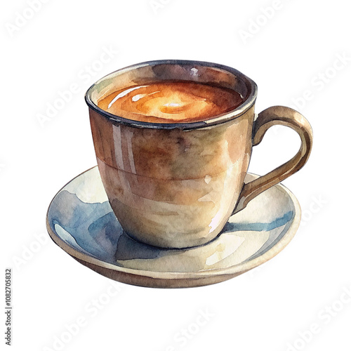 Handdrawn old coffee cup transparent background. PRO PNG