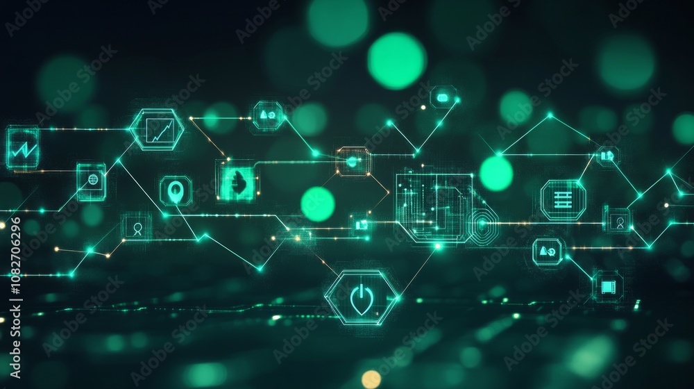 teal green electricity and smart contract going across through digital numbers, AI Generative teal green electricity and smart contract going across through digital numbers, AI Generative
