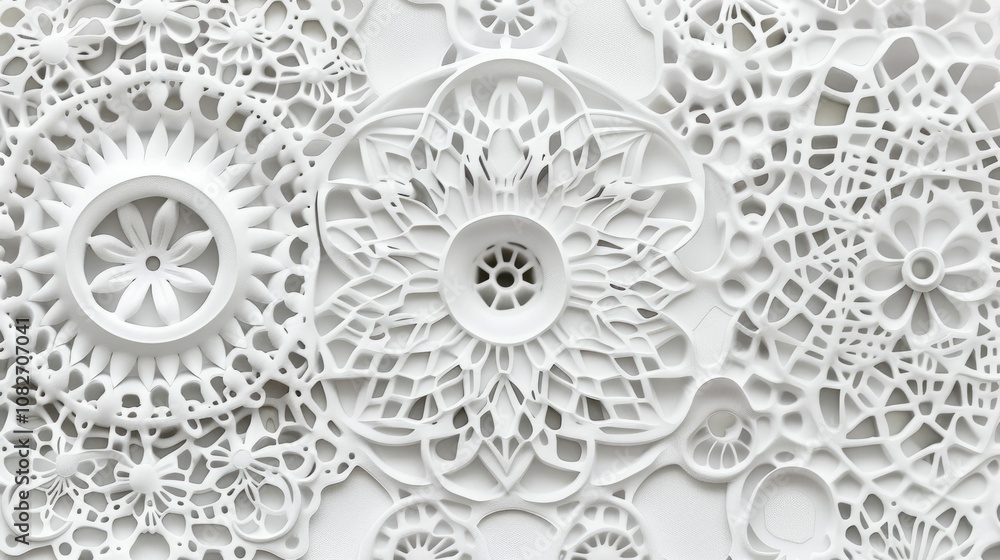 Monochromatic geometric wallpaper with intricate circular designs Monochromatic geometric wallpaper with intricate circular designs