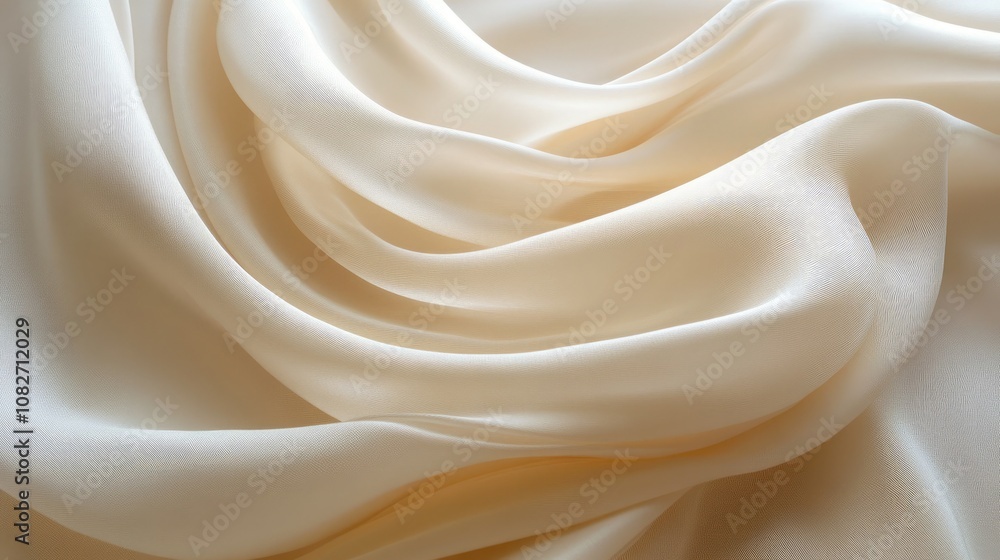 Pristine White Fabric Flowing Gracefully with Elegant Folds, Creating an Ideal Canvas for Artistic Presentations, Product Showcases, or Promotional Imagery Evoking Sophistication Pristine White Fabric Flowing Gracefully with Elegant Folds, Creating an Ideal Canvas for Artistic Presentations, Product Showcases, or Promotional Imagery Evoking Sophistication