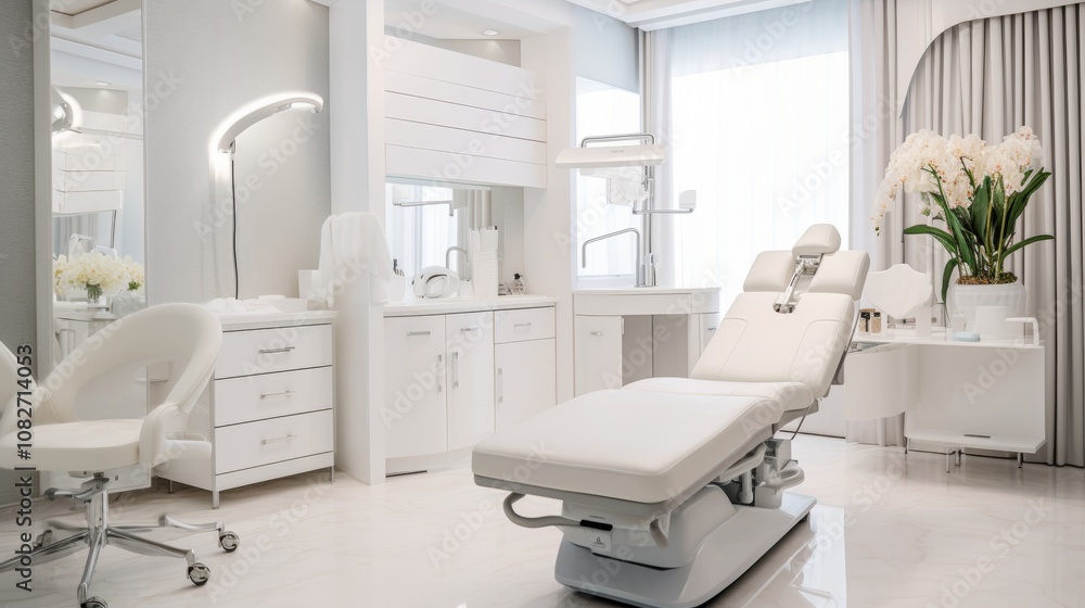 Dermatology and beauty clinic treatment Interior decoration for VIP customers by expert dermatologists. Beauty salon, spa, massage with equipment to to help relax, physiotherapy, relaxing massage. Dermatology and beauty clinic treatment Interior decoration for VIP customers by expert dermatologists. Beauty salon, spa, massage with equipment to to help relax, physiotherapy, relaxing massage.