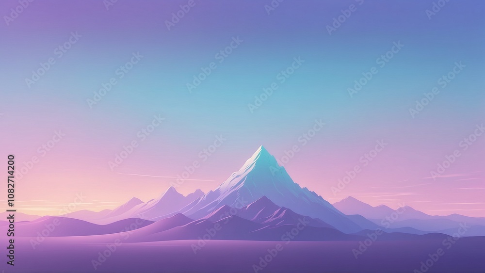 Majestic mountain landscape at sunrise with pastel colors for scenic decor Majestic mountain landscape at sunrise with pastel colors for scenic decor