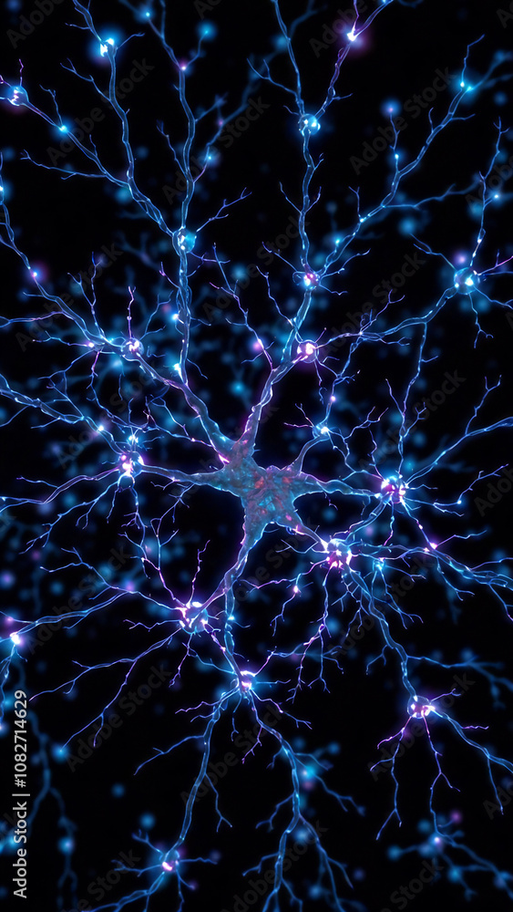 Wallpaper. Pattern. Pallete. Background. Texture. A mesmerizing 3D illustration of a complex system of neurons, intricately connected by glowing synapses against a deep black background Wallpaper. Pattern. Pallete. Background. Texture. A mesmerizing 3D illustration of a complex system of neurons, intricately connected by glowing synapses against a deep black background