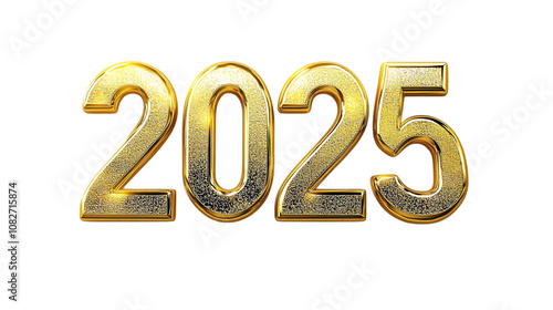 Golden 2025: A gleaming, three-dimensional rendering of the year 2025, crafted in shimmering gold, evokes a sense of optimism, progress, and the exciting possibilities that lie ahead.