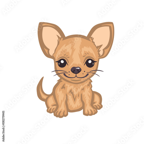 cute little red chihuahua dog vector illustration