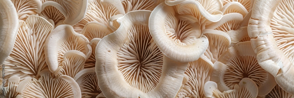 Close-Up of Oyster Mushrooms Close-Up of Oyster Mushrooms