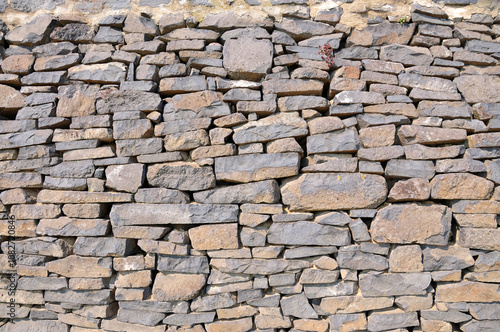  Rustic stone wall.