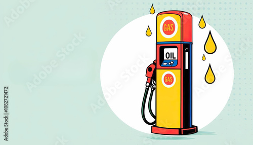 Refueling action at a gas station fuel pump illustration digital art environment creative concept design