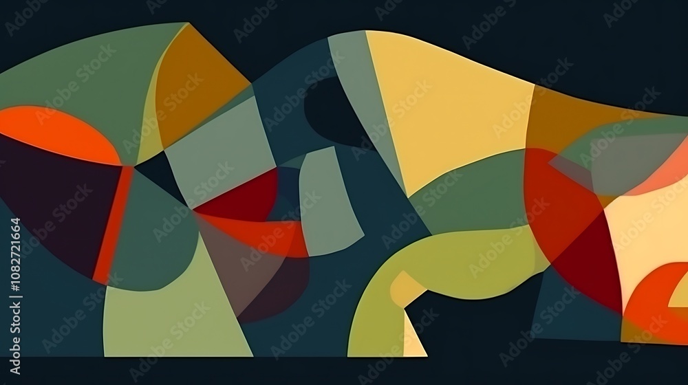 Fototapeta premium Abstract Geometric Composition in Warm Colors