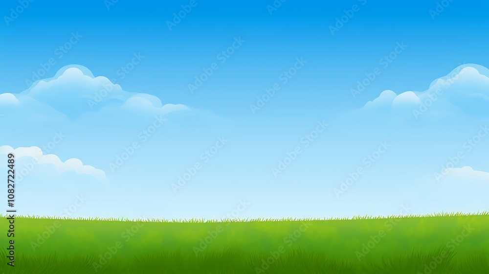 Lush Green Grass Underneath a Bright Blue Sky Lush Green Grass Underneath a Bright Blue Sky