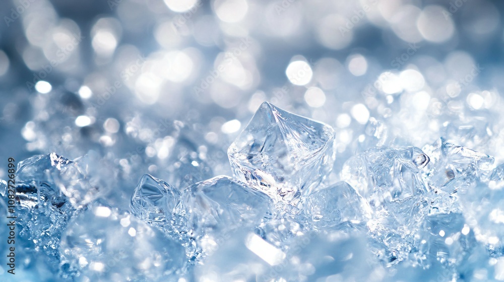 Obraz premium Close-up image of an icy textured surface background, Ice, frozen, cold, frost, winter, chill, frosty, icy, snow, shiny