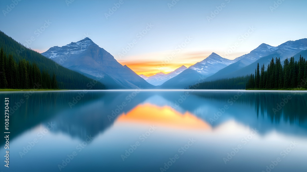 Majestic Alpine Glow Sunset Reflective Mountain Lake Serene Nature Scenery High Resolution Wallpaper Background Majestic Alpine Glow Sunset Reflective Mountain Lake Serene Nature Scenery High Resolution Wallpaper Background
