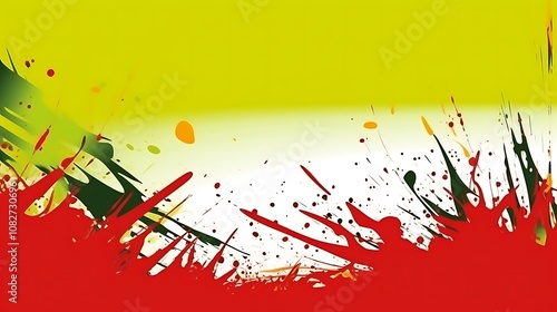 Abstract Splash of Red, Yellow, and Green Paint photo