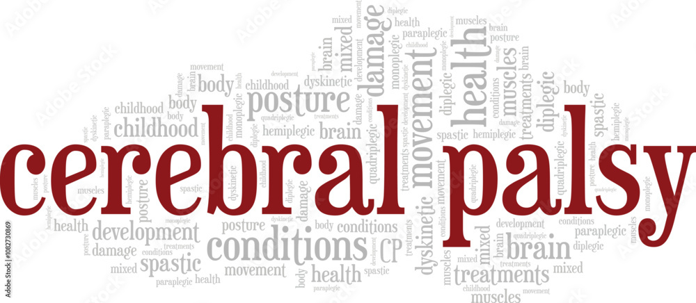 Cerebral Palsy word cloud conceptual design isolated on white background. Cerebral Palsy word cloud conceptual design isolated on white background.