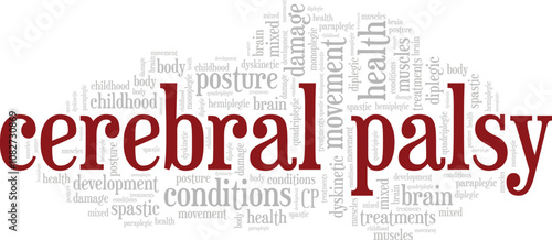 Cerebral Palsy word cloud conceptual design isolated on white background.