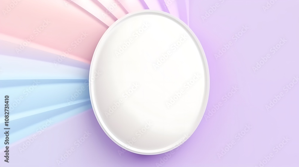 White Circle Platform on a Pastel Pink and Blue Gradient Background White Circle Platform on a Pastel Pink and Blue Gradient Background