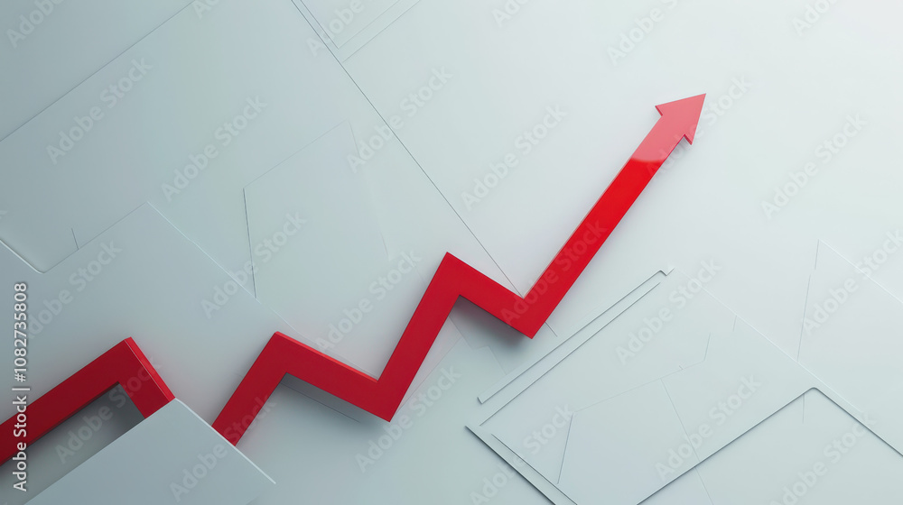 Obraz premium red arrow up, rising trend