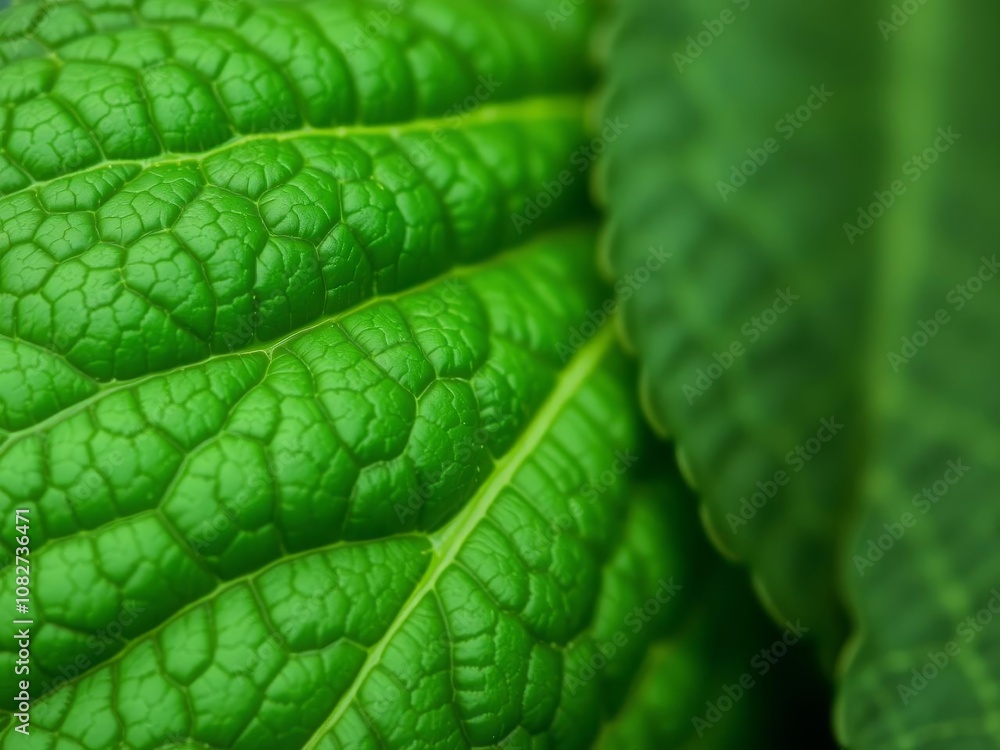 Close-up of a vibrant green leaf with intricate veins and textures, textured, ecology, veins Close-up of a vibrant green leaf with intricate veins and textures, textured, ecology, veins