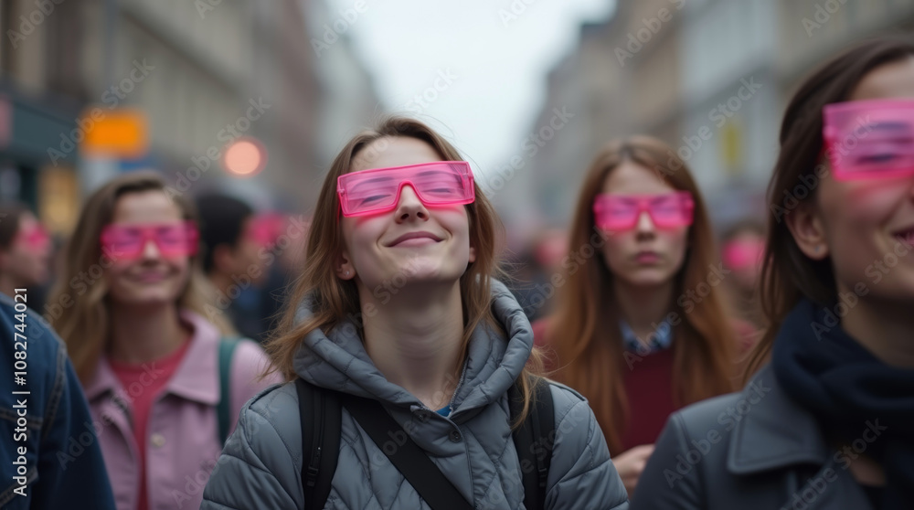 a group of naive people in rose-colored glasses a group of naive people in rose-colored glasses