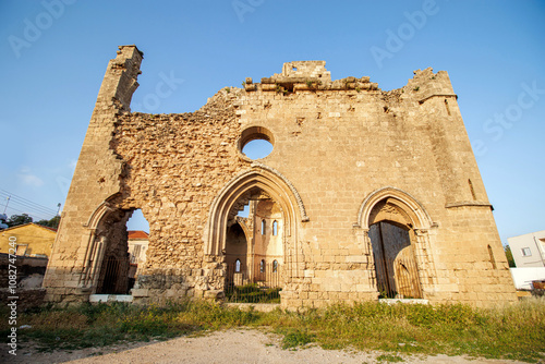 Facade of historical Church of St. George the Exiler in the old town of Famagusta, Cyprus photo