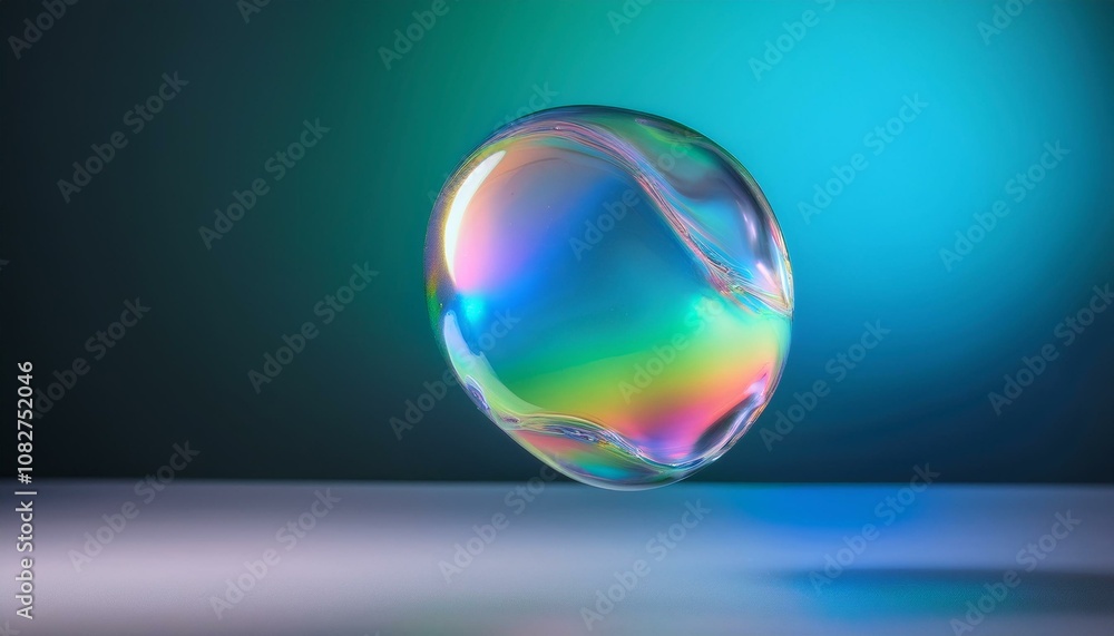 오로라 색깔의 형광 물질이 빛을 내뿜으며 공중을 떠다니는 모습