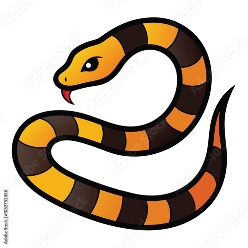 Solid color Hognose snake animal vector design