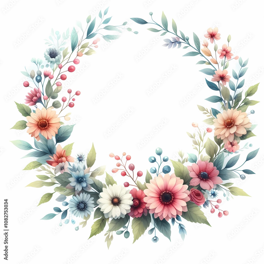 Wreath with flowers Wreath with flowers