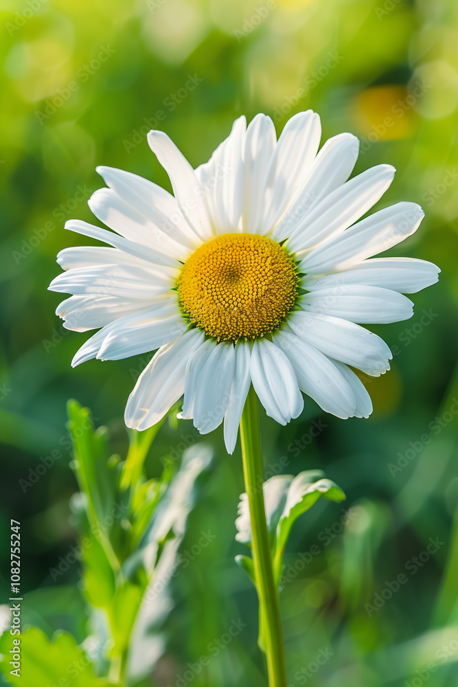 Fototapeta premium Daisy flower with a yellow center.