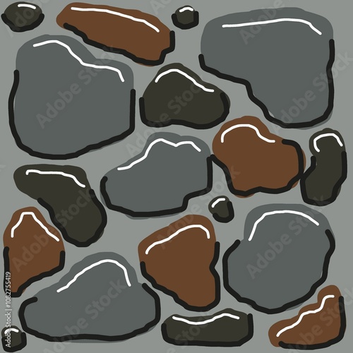 Rustic Rock Pattern Illustration
