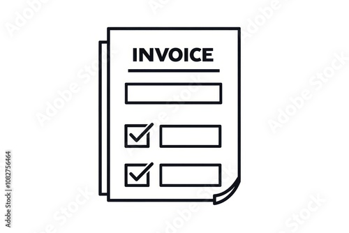 Minimalist Invoice Icon with Checkboxes in Black and White1 photo