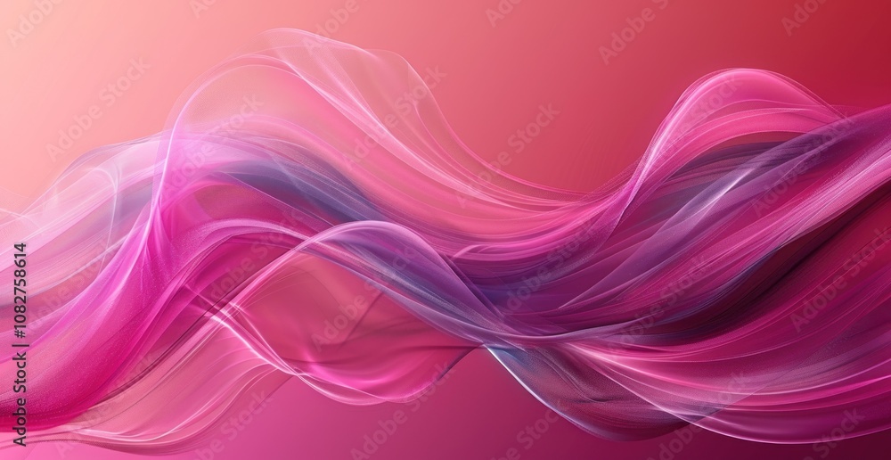 Abstract Pink Waves Digital Art