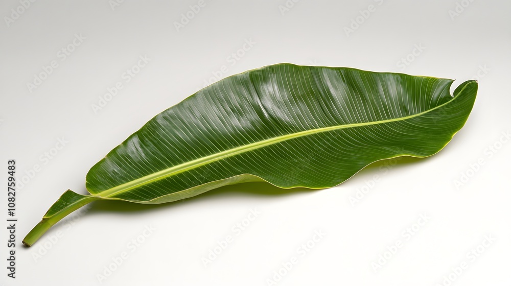 Fototapeta premium Large banana leaf with light veins visible