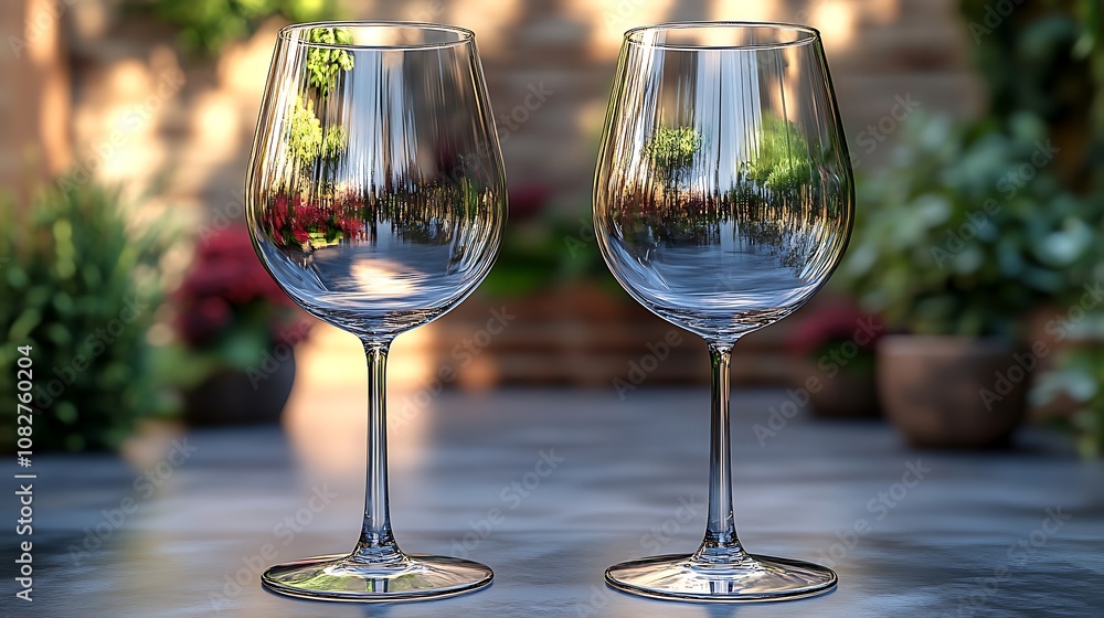 Delicate leaf pattern engraving highlighted on wine glass and marble picture Delicate leaf pattern engraving highlighted on wine glass and marble picture
