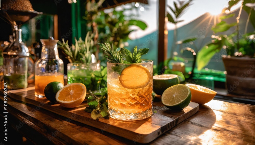 Sophisticated Home Bar Setup Featuring Premium Whiskey, Freshly Squeezed Citrus Juices, and Organic Herbs for a Craft Cocktail Experience Without the Crowd Sophisticated Home Bar Setup Featuring Premium Whiskey, Freshly Squeezed Citrus Juices, and Organic Herbs for a Craft Cocktail Experience Without the Crowd