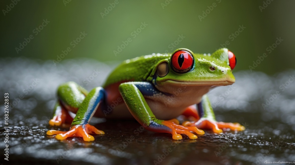 Naklejka premium redeyed tree frog in costa rica