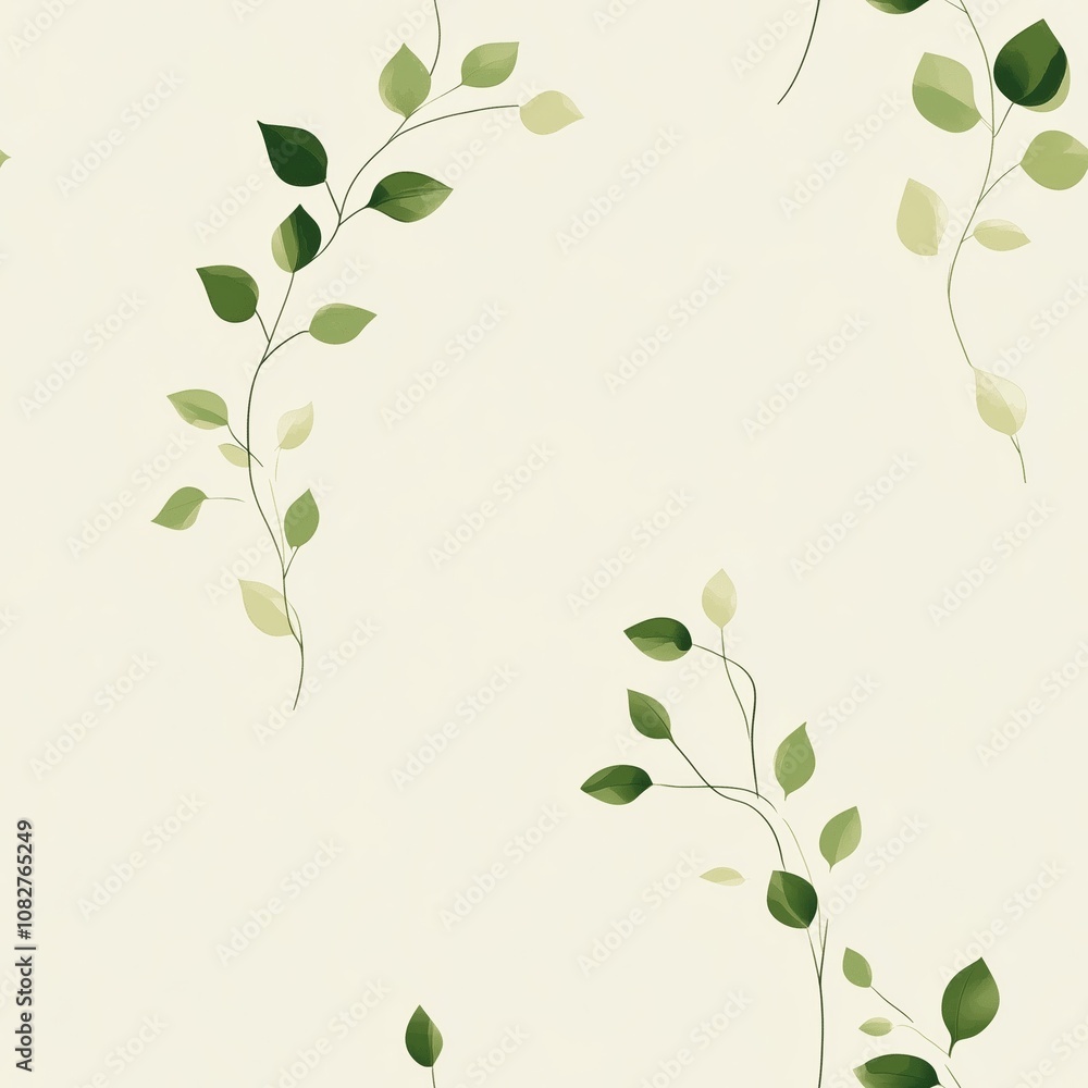 Minimalist pattern of vines on cream background Minimalist pattern of vines on cream background