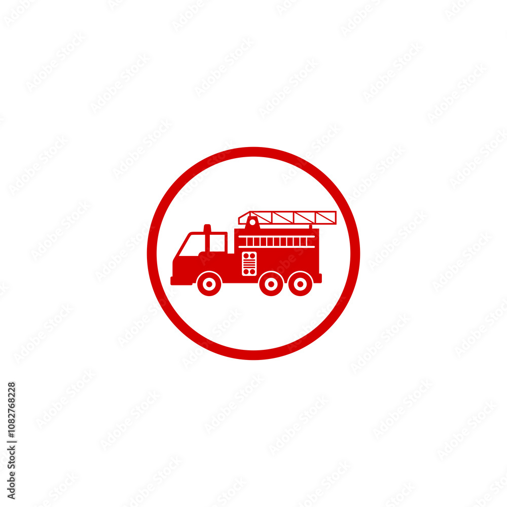 Fire truck icon isolated on transparent background Fire truck icon isolated on transparent background